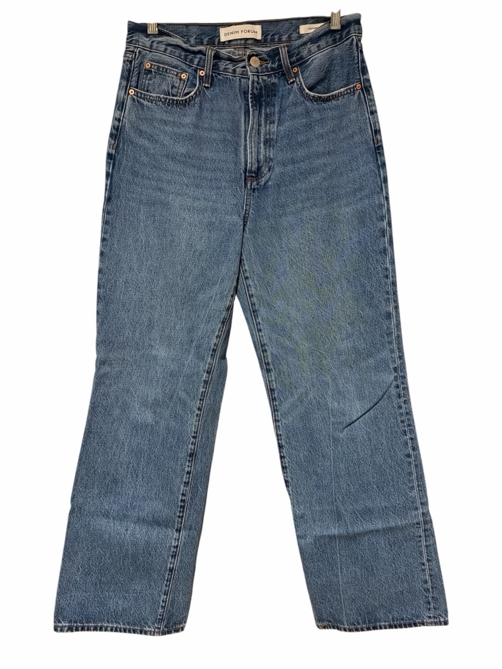 Denim Forum Farrah High-Rise Straight Jeans in Blue - Picture 4 of 8